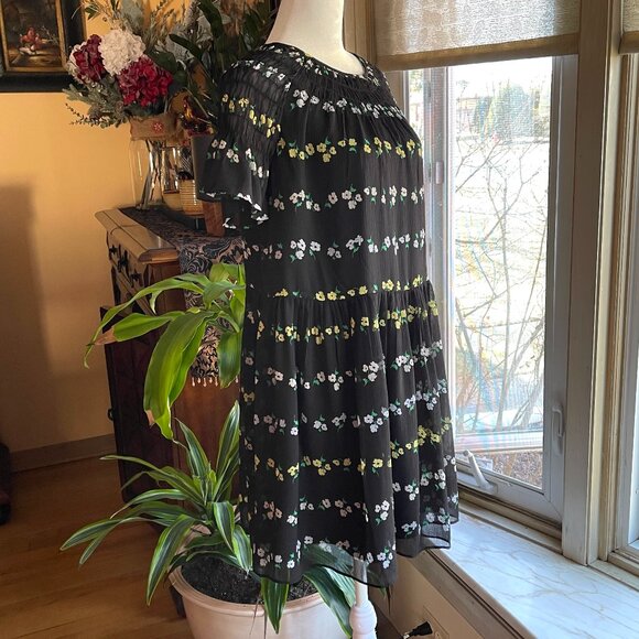 NWOT Ann Taylor Floral Petit Smocked Shift Dress - Picture 3 of 9
